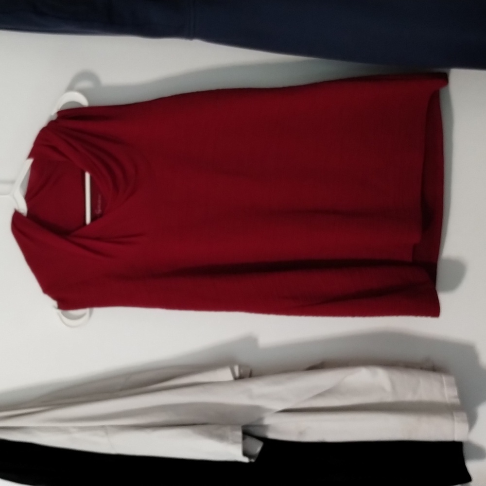 Cranberry Cowl Neck Sleeveless Blouse
